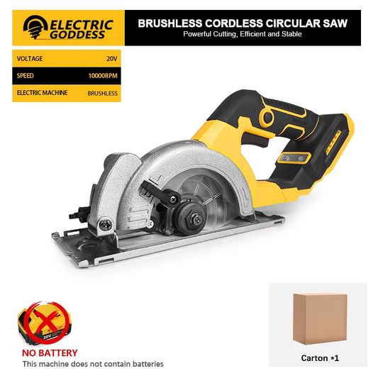 1000W Brushless Electric Circular Saw Cordless 20V Battery-Powered Woodcutting Tool