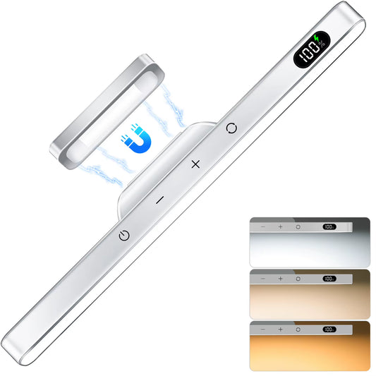 WILLED 5W Dimmable Night Light 3 Colors Adjustable Makeup Light with 2500Mah Rechargeable under Cabinet for Closet Bedside Desk