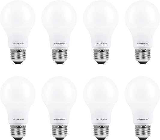 Sylvania ECO LED A19 Light Bulb, 60W Equivalent, Efficient 9W, 7 Year, 750 Lumens, Non-Dimmable, Frosted, 5000K, Daylight - 8 Pack (40883)