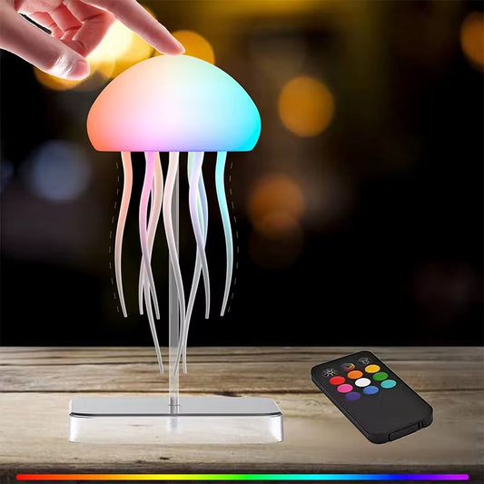 LED Jellyfish Mood Lamp — Color‑Gradient, Ultra‑Long Battery, Remote Control