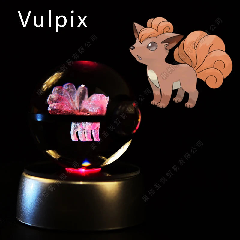Pokémon 3D Crystal Ball Night Lamp — Pikachu, Gengar, Mewtwo & More