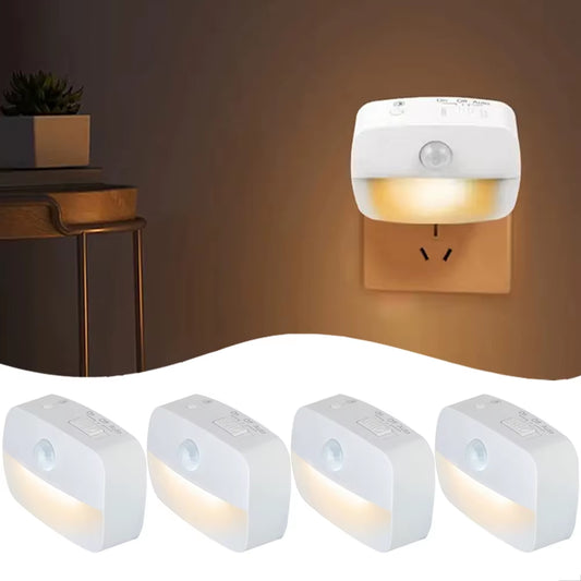 Smart Motion‑Sensor EU Plug Night Lamp — 220V Wall Light