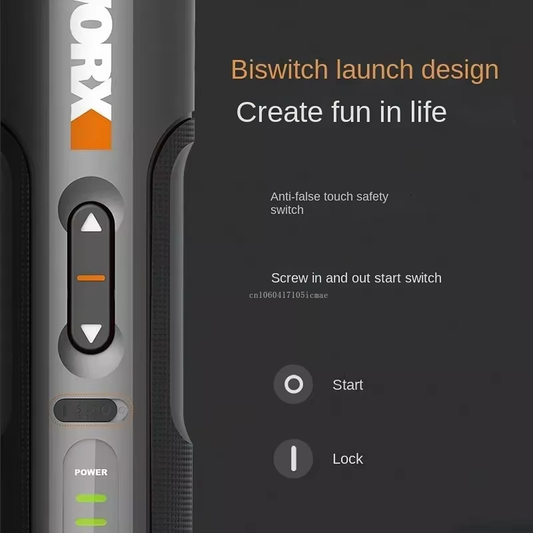 WORX WX242 4V Smart Cordless Electric Screwdriver USB Rechargeable with 30-Bit Set