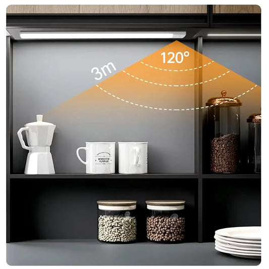 LED Cabinet Light USB Type-C Rechargeable Motion Sensor Led Lamp for Kitchen Wardrobe Cabinet Lighting 20Cm/30Cm/40Cm/50Cm/60Cm