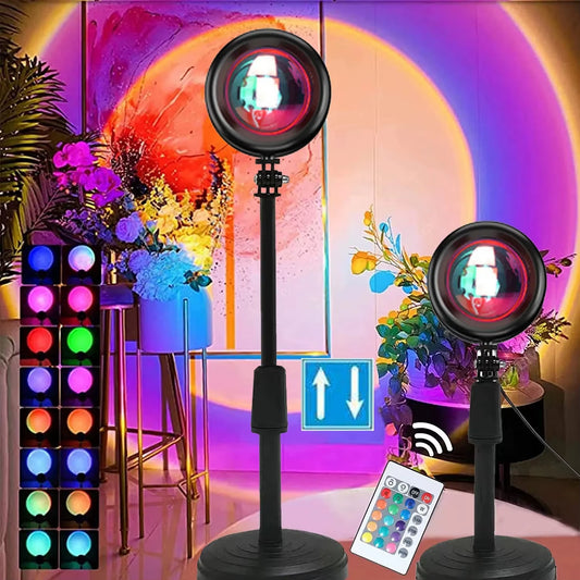 Sunset Horizon Projection Lamp — Rainbow Golden Hour Ambient Light