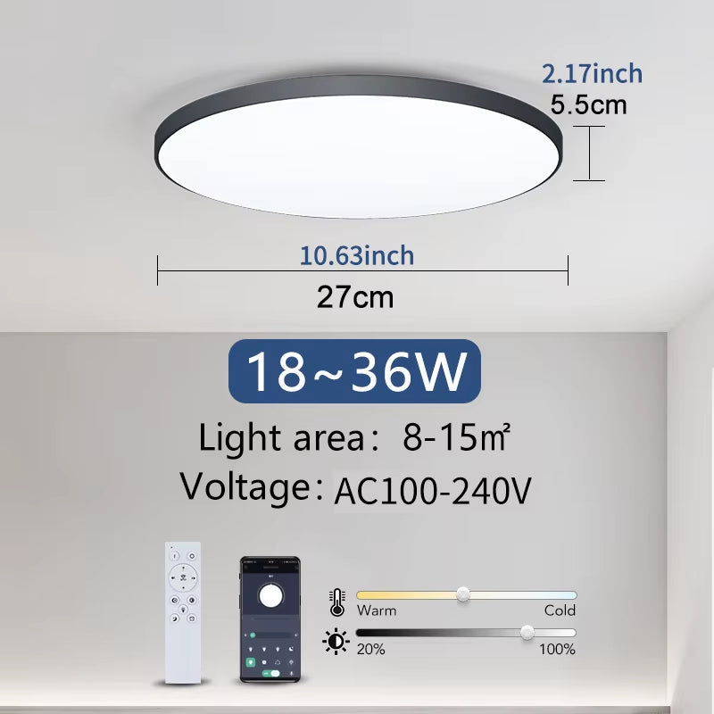 Smart Ceiling Lamp Led Lamp for Bedroom Large Ceiling Lamps Led Lights with Remote Control Dimmable Led Lights for Room