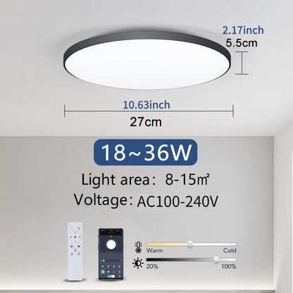 Smart Ceiling Lamp Led Lamp for Bedroom Large Ceiling Lamps Led Lights with Remote Control Dimmable Led Lights for Room