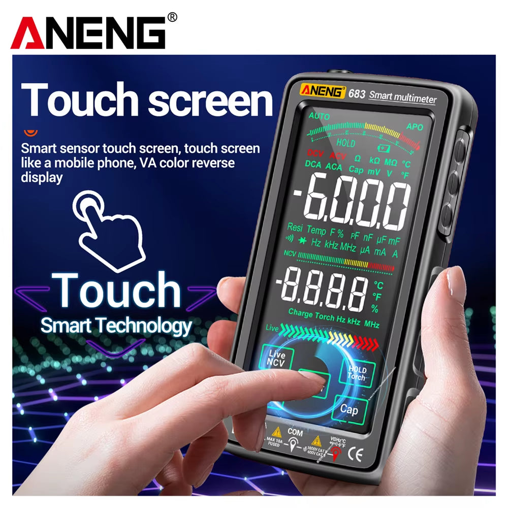 683 Smart Multimeter Rechargeable High-End Touch 6000 Counts Multimetro Test Multitester AC/DC Voltage Tester Current Tool