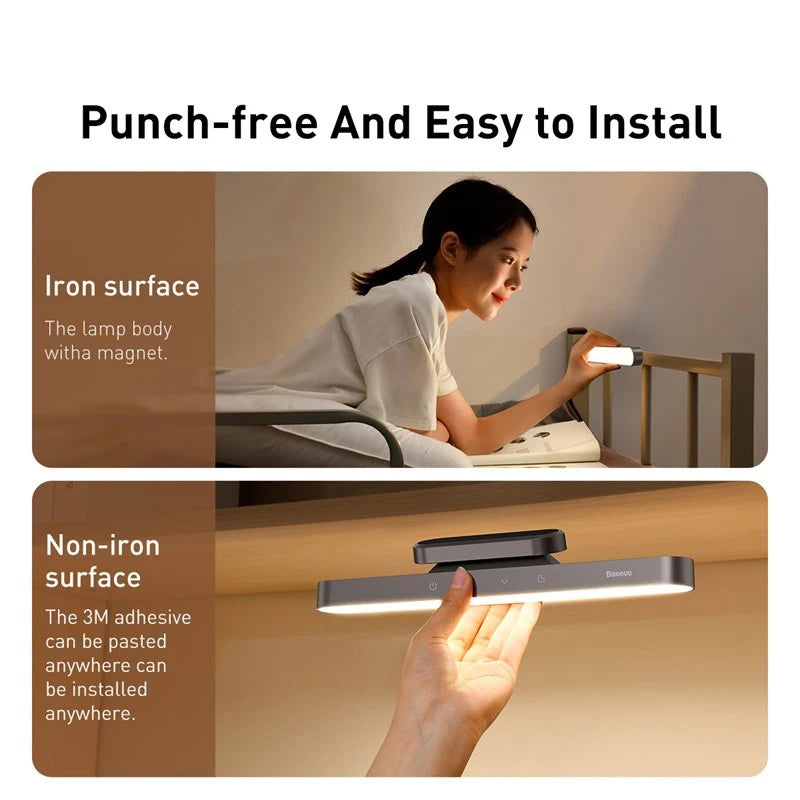 Magnetic Hanging LED Table Lamp — Stepless Dimming, Rechargeable