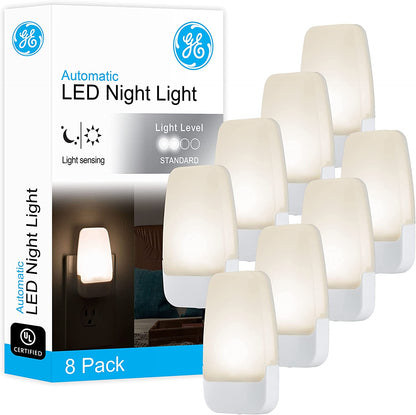 LED Night Light, Plug-In, Dusk to Dawn Sensor, Warm White, Ambient Lighting, Ideal Kids Adults Nightlight for Bedroom, Bathroom, Nursery, Hallway, Kitchen, 30966, 2 Pack