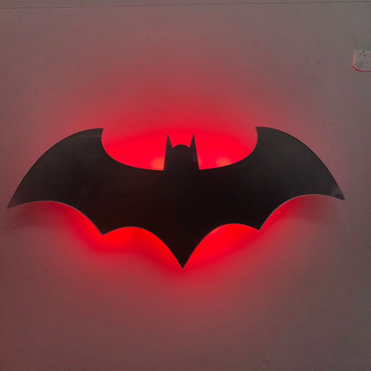 Creative Wooden Bat Wall Lamp — LED Ambient Art, Remote Control