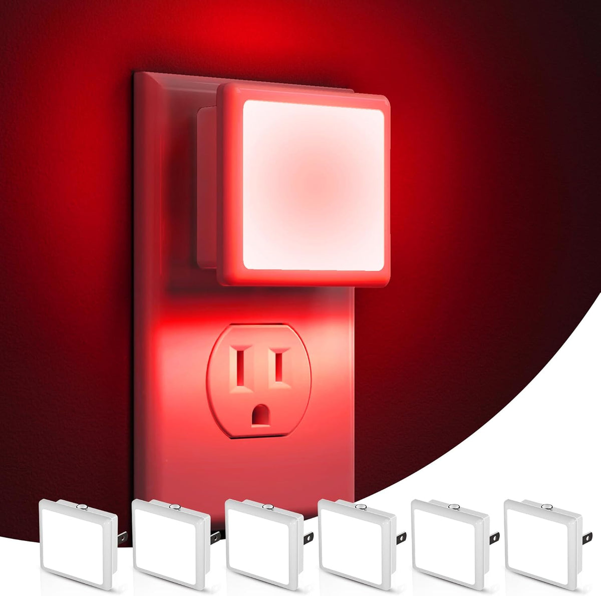 Night Light,Night Lights Plug into Wall, [6-Pack] Plug in Night Light, Dusk-To-Dawn Sensor, 3000K Soft White 0.3W Bright Nightlight Auto-On/Off for Adults Kids Bedroom Bathroom Hallway