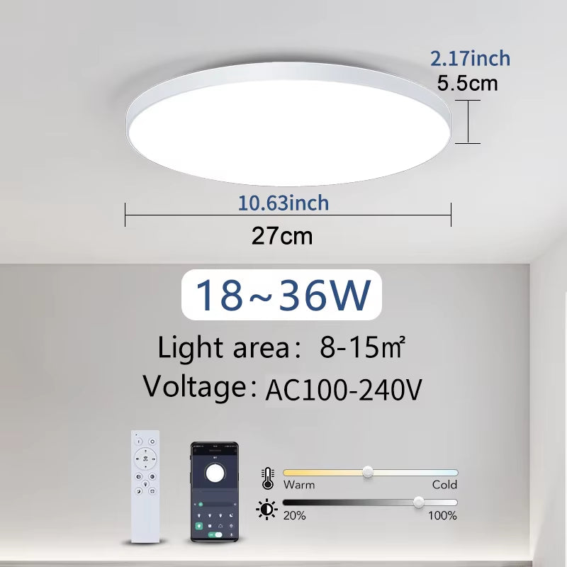 Smart Ceiling Lamp Led Lamp for Bedroom Large Ceiling Lamps Led Lights with Remote Control Dimmable Led Lights for Room