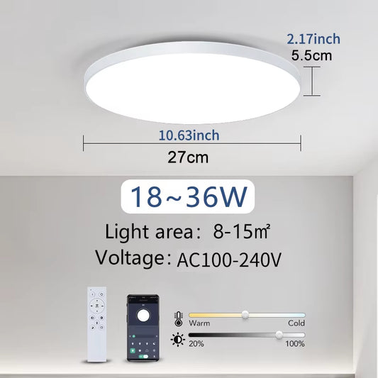 Smart Ceiling Lamp Led Lamp for Bedroom Large Ceiling Lamps Led Lights with Remote Control Dimmable Led Lights for Room