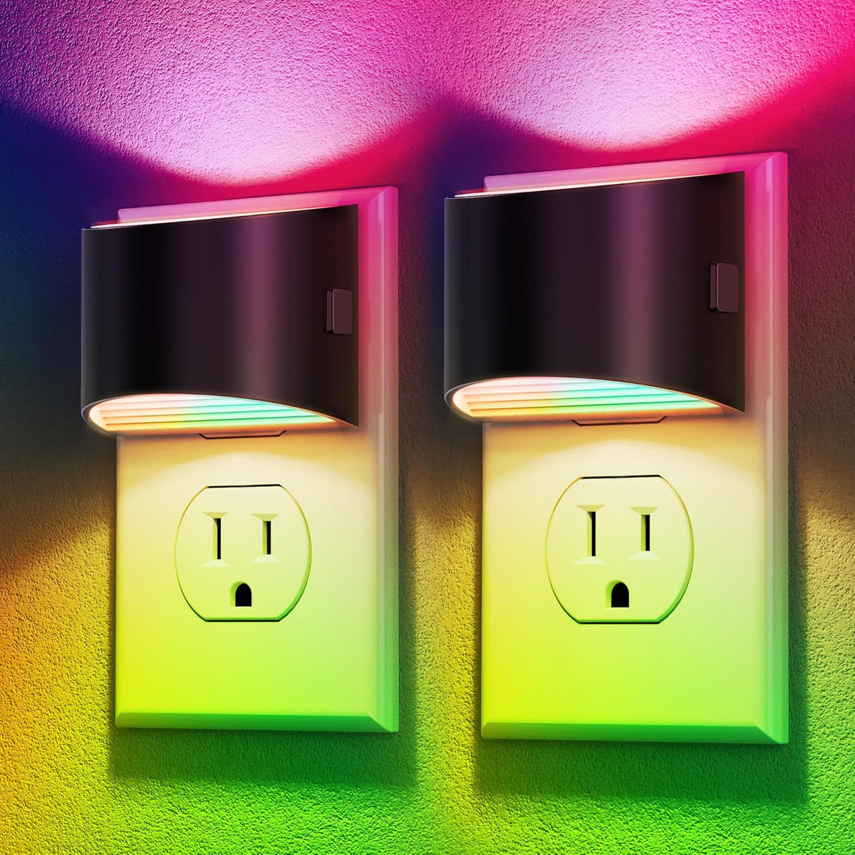 LED Night Light[2 Pack], Night Lights Plug into Wall, 3 Level Brightness Adjustable Plug in Night Light, Dusk to Dawn Sensor, Nightlights for Adults, Bedroom, Bathroom, Hallway, 3000K