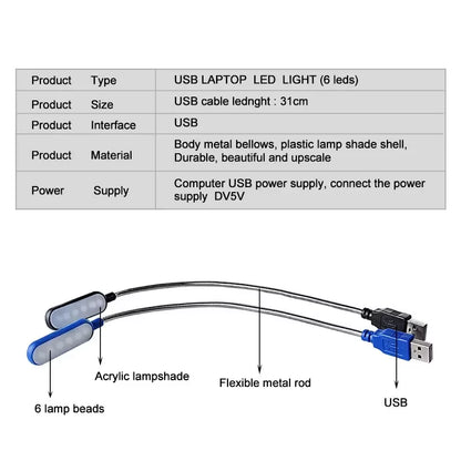 Mini USB Flexible LED Book Light — Portable, Bendable Reading Lamp