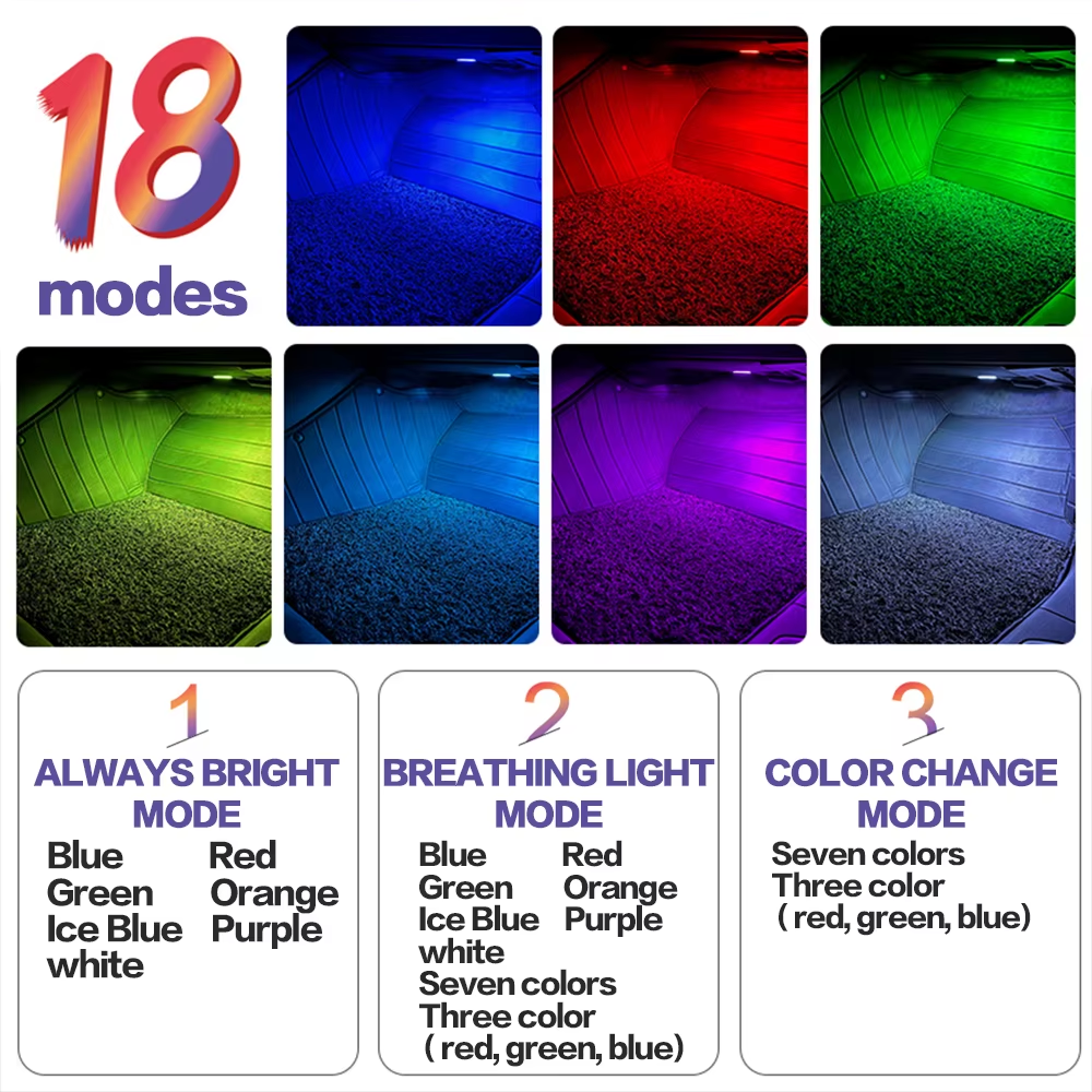 2X LED Car Footwell Light Bulbs Atmosphere Lamp Auto Accessories for SEAT Ateca Leon 5F MK3 Alhambra 7N Ibiza ST Toledo KG MK4