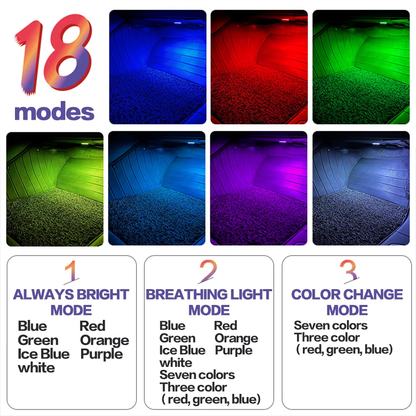 2X LED Car Footwell Light Bulbs Atmosphere Lamp Auto Accessories for SEAT Ateca Leon 5F MK3 Alhambra 7N Ibiza ST Toledo KG MK4