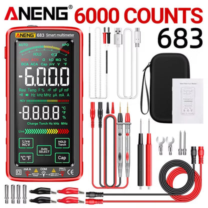 683 Smart Multimeter Rechargeable High-End Touch 6000 Counts Multimetro Test Multitester AC/DC Voltage Tester Current Tool