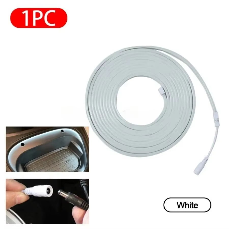 Flexible LED Ambient Light Strip 5M DC12V for Tesla Model Y 3 S after Trunk Frunk Silicone Interior Car Decorative Lamp DIY Lamp
