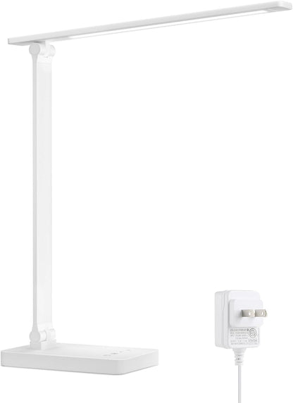 LED Desk Lamp, Metal Desk Light 9.5W 800Lm, Forbes Vetted Best Task Lamp, 5 Color Modes 5 Brightness Level, Dimmable Home Office Desktop Lamp for Reading, Crafting, Sewing, Puzzle, Nail, White