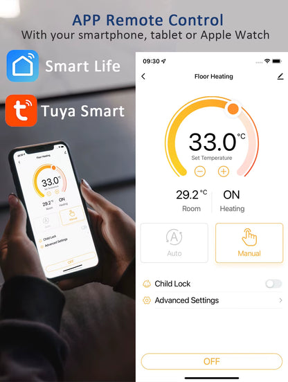 RF Wireless Thermostat Smart Wifi Floor Heating for Gas Boiler Battery Powered Tuya Temperature Controller Receiver Alice Google