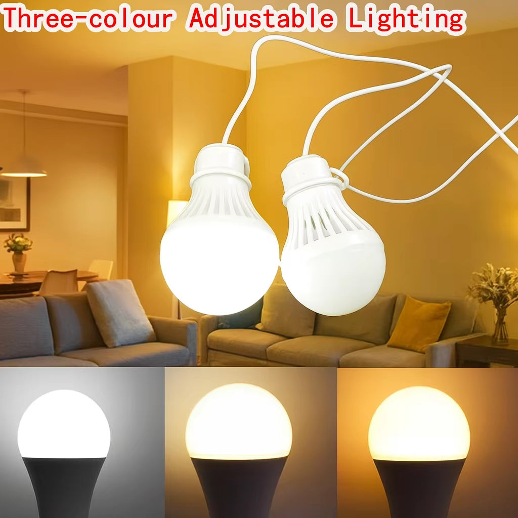 Rechargeable Portable LED Camping Lantern — Three‑Color Emergency Light