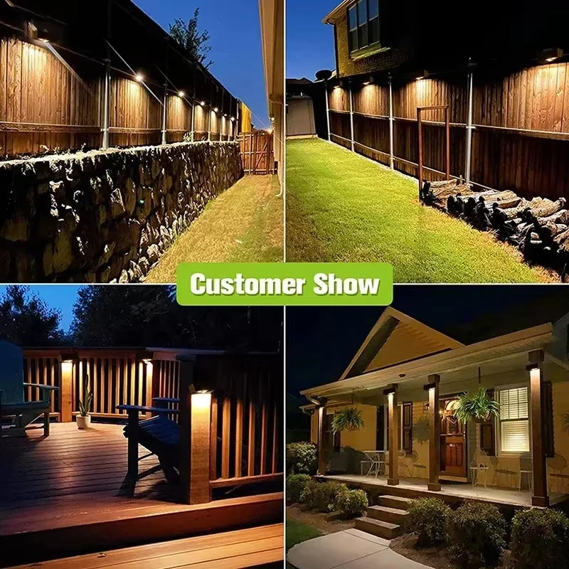 1/6Pcs Solar Wall Light IP65 Waterproof LED Outdoor Spotlight Powered Decoration Porch Illumination Fence Balcony Garden