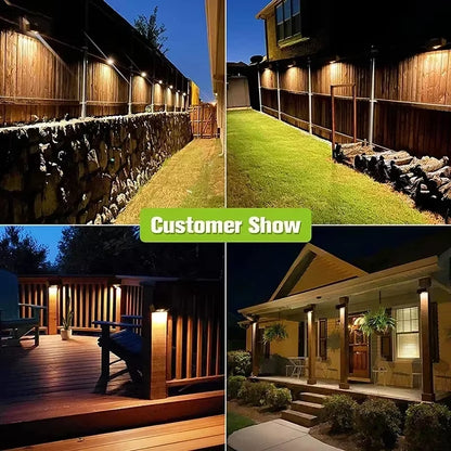 1/6Pcs Solar Wall Light IP65 Waterproof LED Outdoor Spotlight Powered Decoration Porch Illumination Fence Balcony Garden