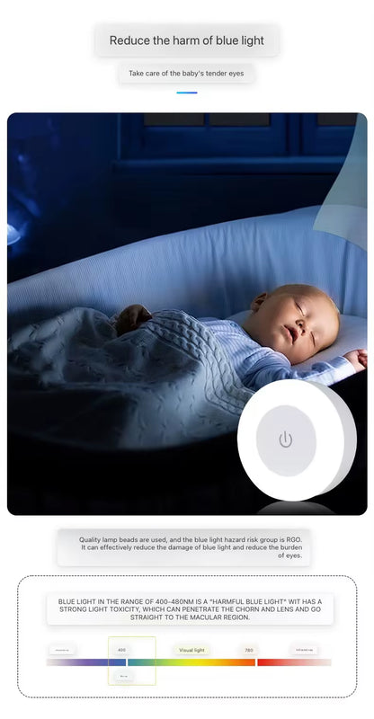 Energy Saving Led Touch Sensor Night Lights USB Rechargeable Magnetic Wall Light Room Aisle Bedroom round Portable Night Lamp