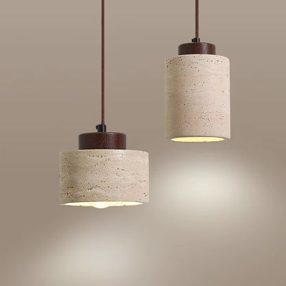 Japanese Modern Designer Wabi-Sabai Bedroom Bedside Lighting Bar B&B Yellow Cave Stone Chandelier Bedside Hanging Wire Lamp
