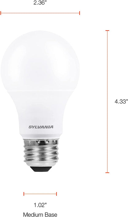 Sylvania ECO LED A19 Light Bulb, 60W Equivalent, Efficient 9W, 7 Year, 750 Lumens, Non-Dimmable, Frosted, 5000K, Daylight - 8 Pack (40883)