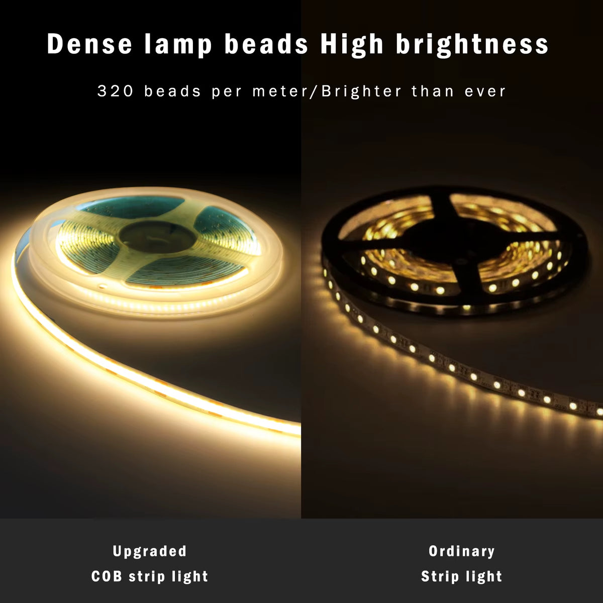 8MM COB Led Strip 5V with Motion Sensor Battery Powered 320Leds/M Led Induction Night Light Warm White Red Ice Blue Green Yellow