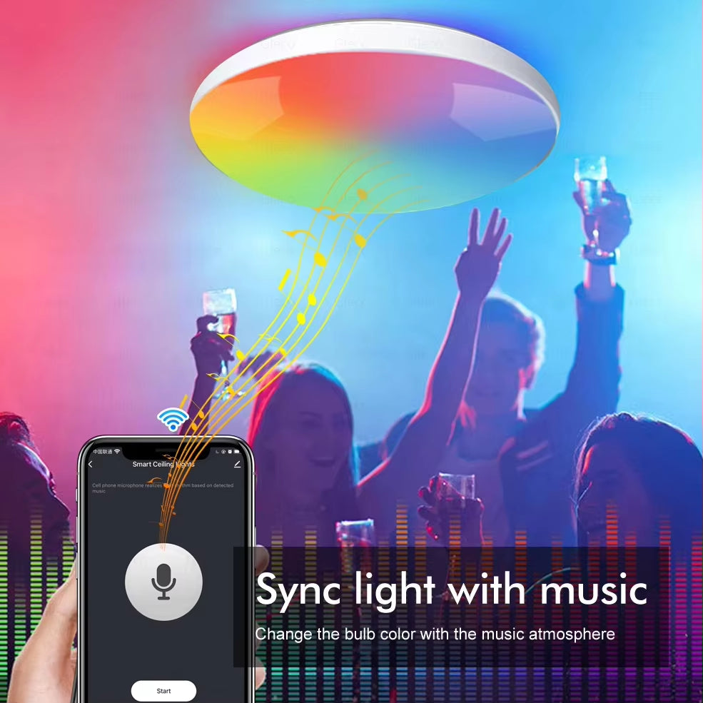 Tuya Wifi/Zigbee Ceiling Light RGBCW Led Ceiling Lamp Livingroom Home Decoration Smart Lamp for Smart Life APP Alexa Google Home