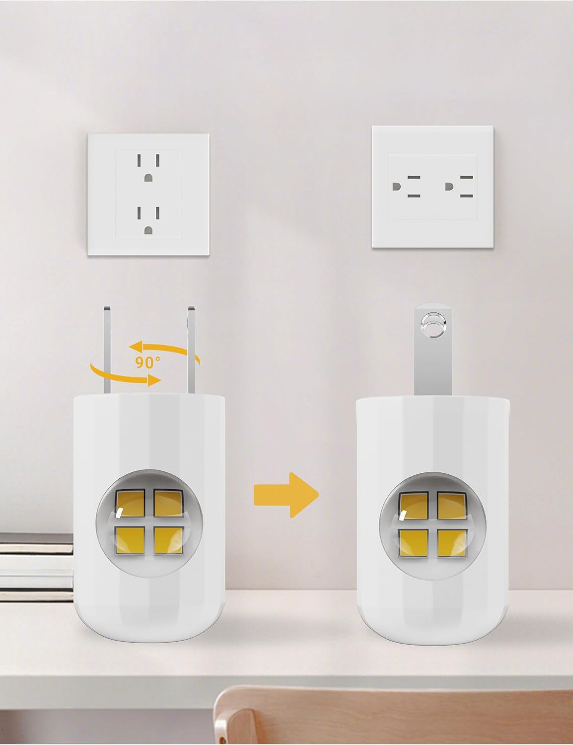 6-Pack LED Night Light Plug-In Wall Outlet Light, Soft White 3000K,Dusk to Dawn Nightlight,Ambient Lighting,Nightlight for Bedroom, Bathroom, Nursery, Hallway, Kitchen