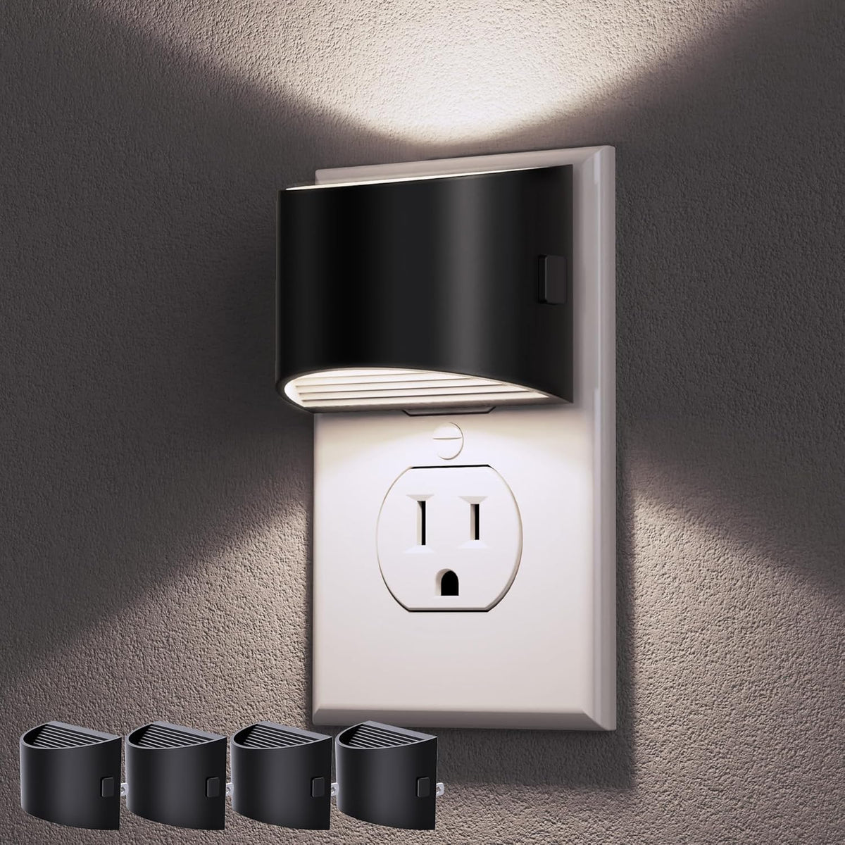 LED Night Light[2 Pack], Night Lights Plug into Wall, 3 Level Brightness Adjustable Plug in Night Light, Dusk to Dawn Sensor, Nightlights for Adults, Bedroom, Bathroom, Hallway, 3000K