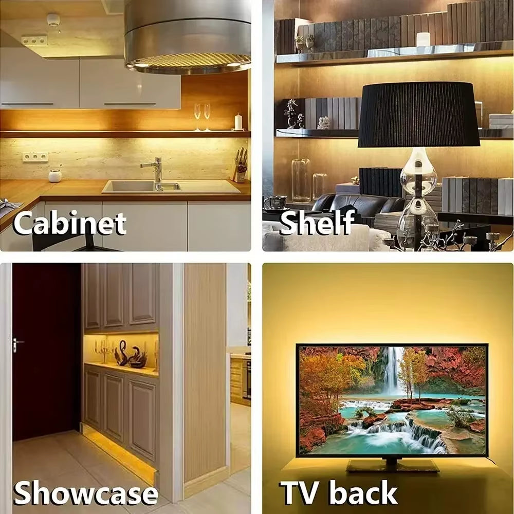 USB LED Strip Lights DC 5V Smart Dimmer Hand Scan Sensor Switch On/Off Control Backlight Tape TV Lamp Tape Bedroom Home Decor