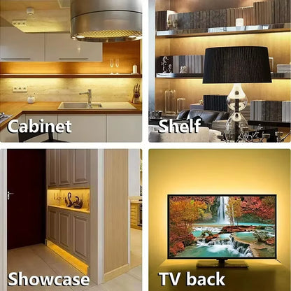 USB LED Strip Lights DC 5V Smart Dimmer Hand Scan Sensor Switch On/Off Control Backlight Tape TV Lamp Tape Bedroom Home Decor