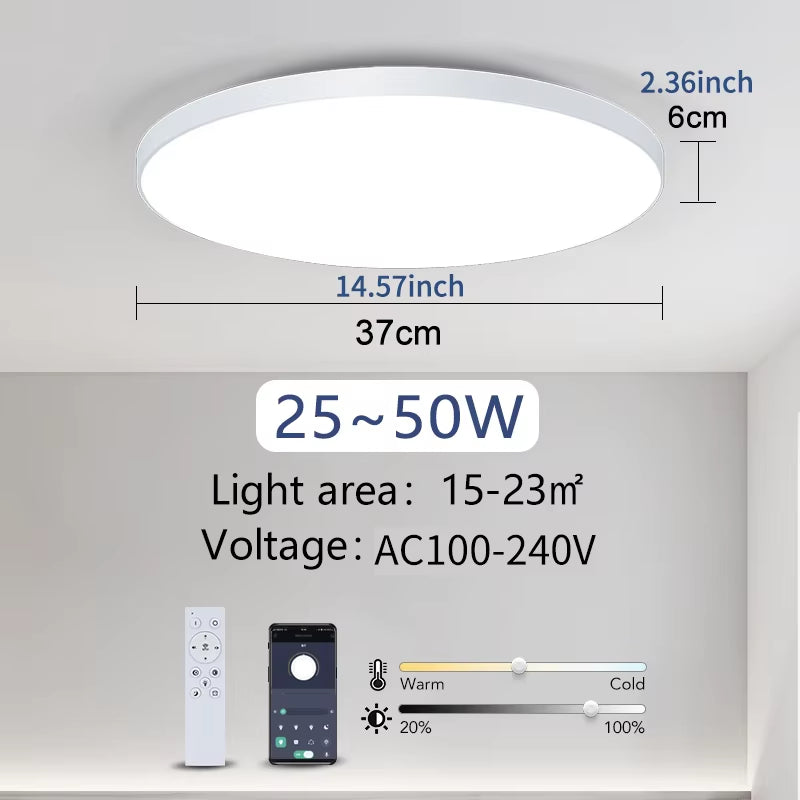 Smart Ceiling Lamp Led Lamp for Bedroom Large Ceiling Lamps Led Lights with Remote Control Dimmable Led Lights for Room