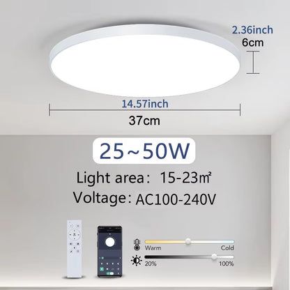 Smart Ceiling Lamp Led Lamp for Bedroom Large Ceiling Lamps Led Lights with Remote Control Dimmable Led Lights for Room