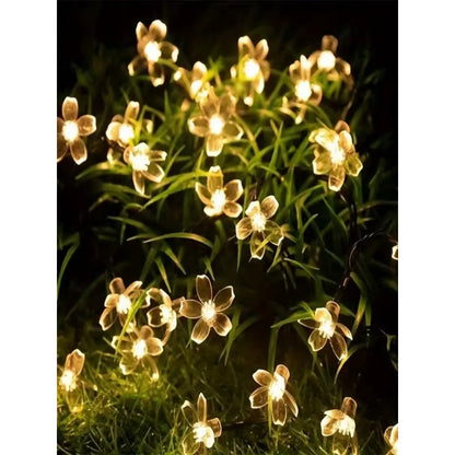 1Pc 6.5M30LED Solar String Sakura Lights LED Outdoor Waterproof Festival Garden Decorative Lights Solar Garden Light