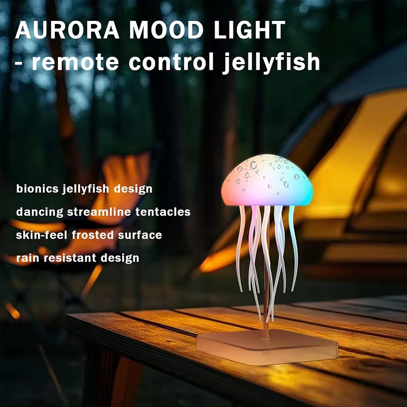 LED Jellyfish Mood Lamp — Color‑Gradient, Ultra‑Long Battery, Remote Control