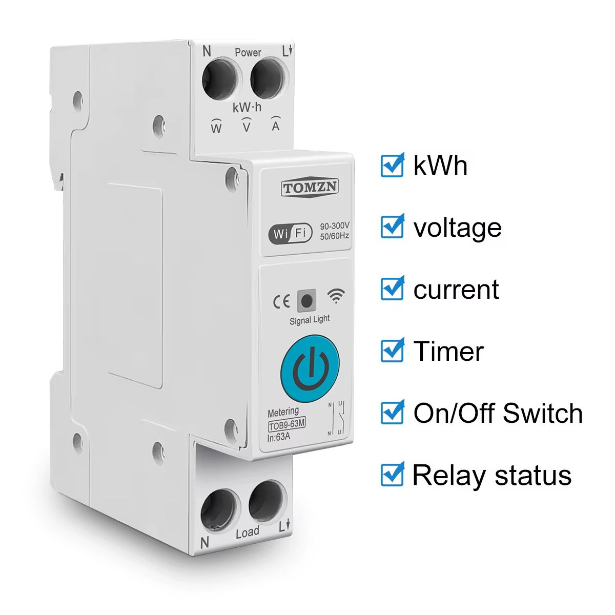 63A WiFi Smart Energy Meter Switch TUYA Smartlife Circuit Protection & Monitoring