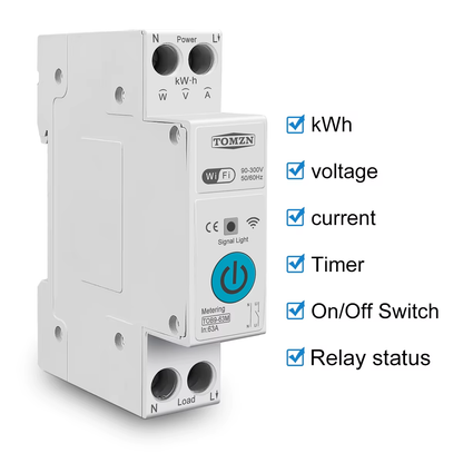 63A WiFi Smart Energy Meter Switch TUYA Smartlife Circuit Protection & Monitoring