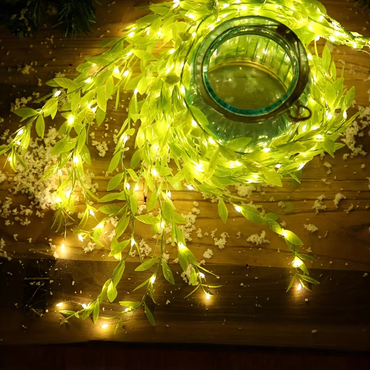Willow Curtain LED Light String — Battery‑Powered, Always‑On Decorative Garland
