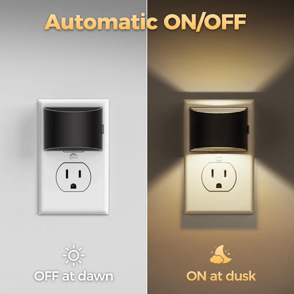 LED Night Light[2 Pack], Night Lights Plug into Wall, 3 Level Brightness Adjustable Plug in Night Light, Dusk to Dawn Sensor, Nightlights for Adults, Bedroom, Bathroom, Hallway, 3000K