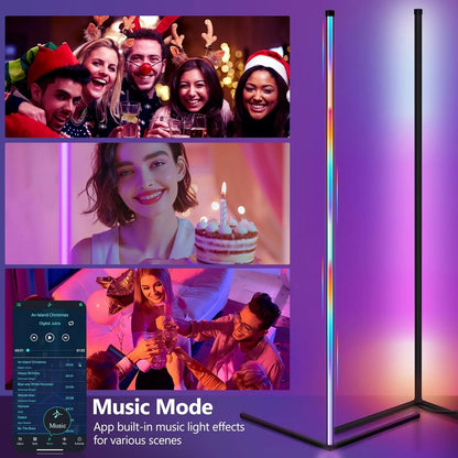 Smart RGB Corner Floor Lamp — App‑Controlled 160‑cm Ambient Light