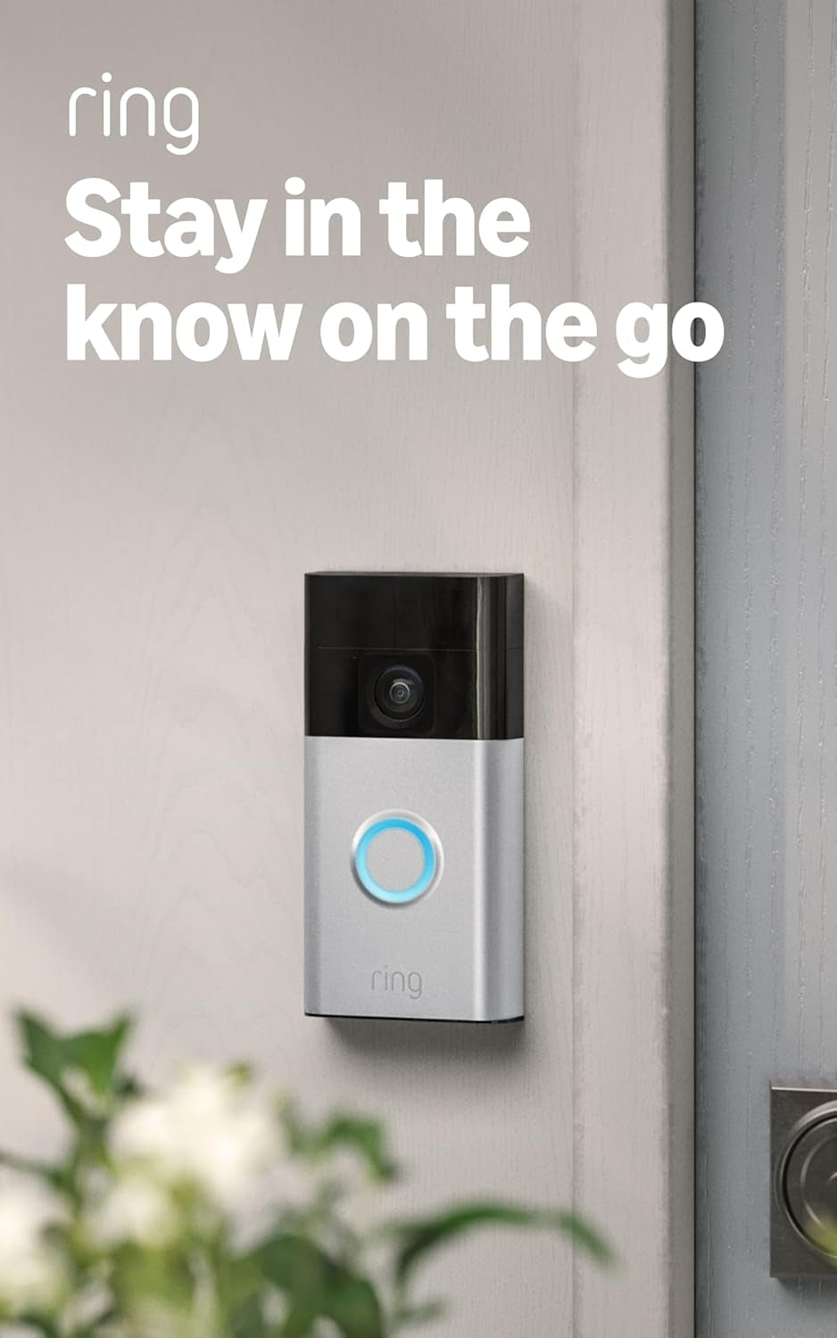 Battery Doorbell (Newest Model), Home or Business Security with Head-To-Toe Video, Live View with Two-Way Talk, and Motion Detection & Alerts, Satin Nickel