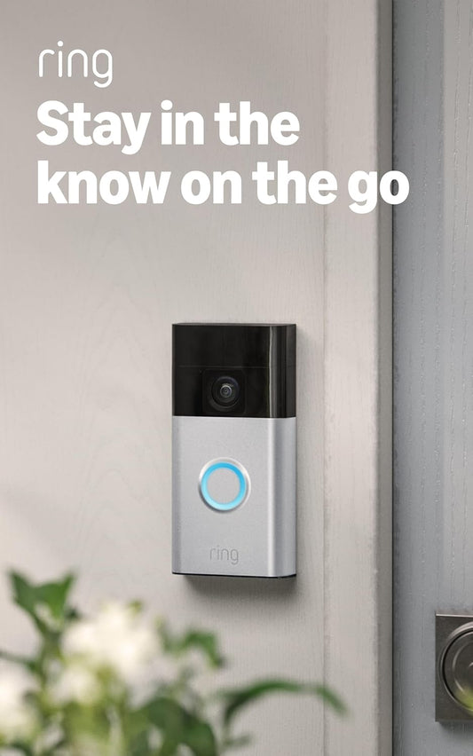 Battery Doorbell (Newest Model), Home or Business Security with Head-To-Toe Video, Live View with Two-Way Talk, and Motion Detection & Alerts, Satin Nickel