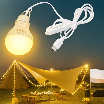 Rechargeable Portable LED Camping Lantern — Three‑Color Emergency Light